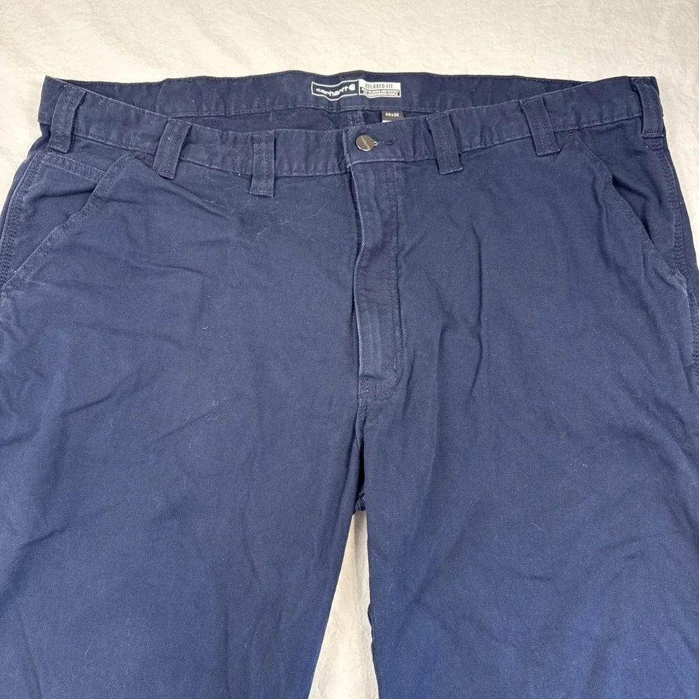 Carhartt Pants mens 44/30 Canvas Relaxed Fit 102291 workwear navy